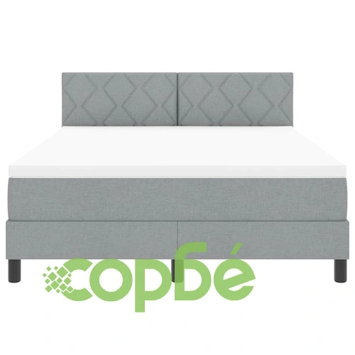 Легло с пружинирана основа и LED осветление светлосиво 140x190 см текстил ➤ топ цена ➤ sorbe.bg