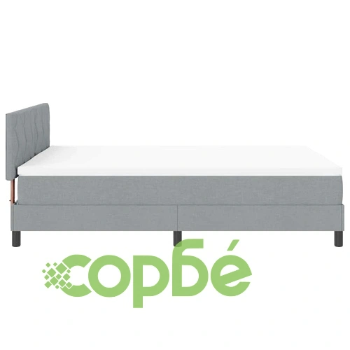 Легло с пружинирана основа и LED осветление светлосиво 140x190 см текстил ➤ топ цена ➤ sorbe.bg