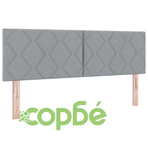 Легло с пружинирана основа и LED осветление светлосиво 140x190 см текстил ➤ топ цена ➤ sorbe.bg