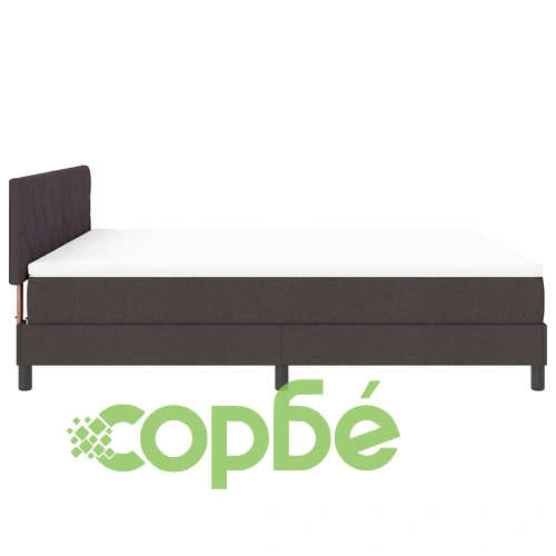 Легло с пружинна рамка, матрак и LED осветление, тъмно кафяво, 180x200 см, полиестерна тъкан ➤ топ цена ➤ sorbe.bg