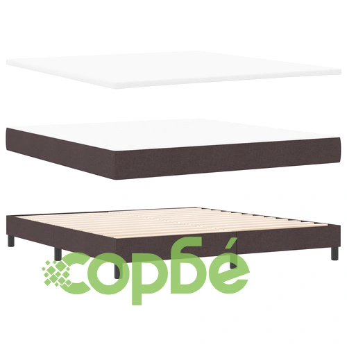 Легло с пружинна рамка, матрак и LED осветление, тъмно кафяво, 180x200 см, полиестерна тъкан ➤ топ цена ➤ sorbe.bg