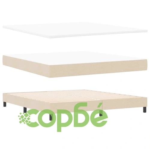 Легло с пружинирана основа и матрак с LED осветление крем 180x200 см текстил ➤ топ цена ➤ sorbe.bg