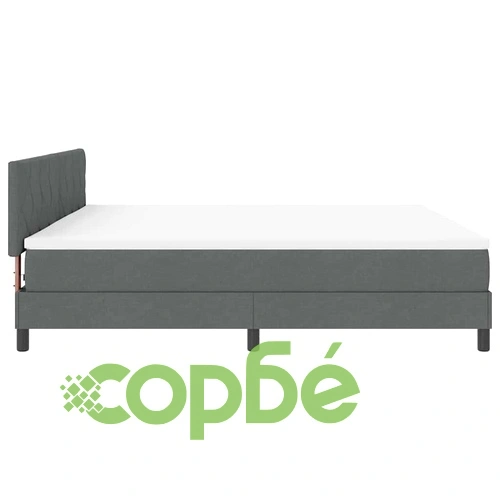 Легло с пружинирана основа и матрак с LED осветление тъмносиво 200x200 см текстил ➤ топ цена ➤ sorbe.bg