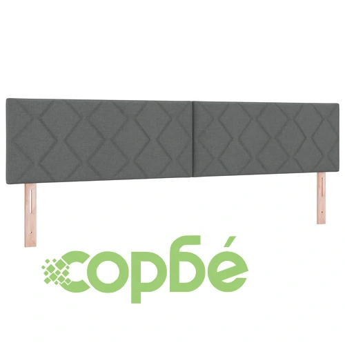 Легло с пружинирана основа и матрак с LED осветление тъмносиво 200x200 см текстил ➤ топ цена ➤ sorbe.bg