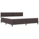 Легло с пружинирана основа и LED осветление тъмно кафяво 200x200 см текстил
