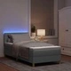 Легло с пружинирана основа и матрак светлосиво 90x190 см текстил с LED осветление