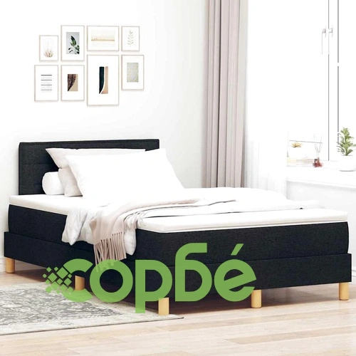 Легло с пружинирана основа и матрак с LED осветление черно 120x190 см текстил ➤ топ цена ➤ sorbe.bg