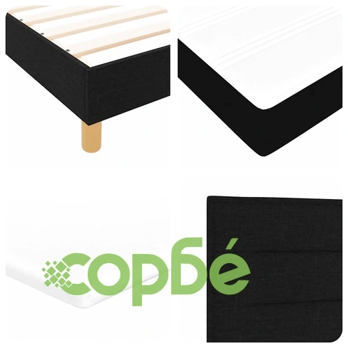 Легло с пружинирана основа и матрак с LED осветление черно 120x190 см текстил ➤ топ цена ➤ sorbe.bg