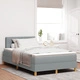 Легло Box Spring с матрак и LED осветление, светлосиньо, 120x200 см, текстилна тапицерия