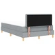 Легло Box Spring с матрак и LED осветление, светлосиньо, 120x200 см, текстилна тапицерия