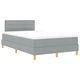 Легло Box Spring с матрак и LED осветление, светлосиньо, 120x200 см, текстилна тапицерия