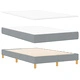 Легло Box Spring с матрак и LED осветление, светлосиньо, 120x200 см, текстилна тапицерия