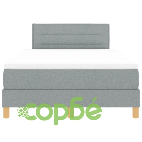Легло Box Spring с матрак и LED осветление, светлосиньо, 120x200 см, текстилна тапицерия ➤ топ цена ➤ sorbe.bg
