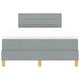 Легло Box Spring с матрак и LED осветление, светлосиньо, 120x200 см, текстилна тапицерия