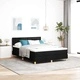 Легло с пружинирана основа и матрак с LED осветление 140x190 см черно текстил