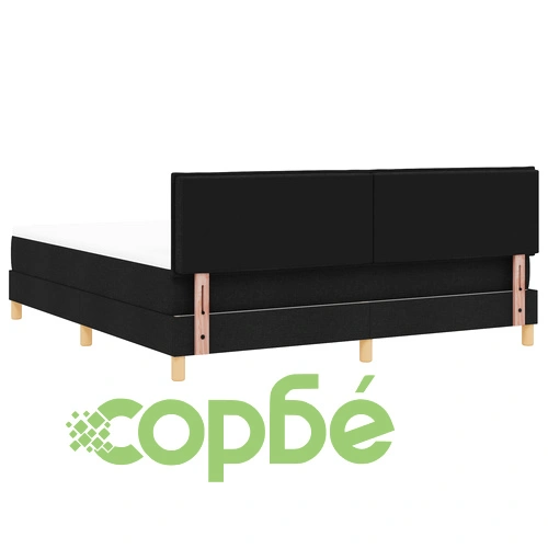 Легло с пружини и матрак 180x200 см, черен текстил с LED осветление ➤ топ цена ➤ sorbe.bg