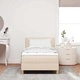 Легло с пружинирана основа и матрак с LED осветление крем 80x200 см текстил