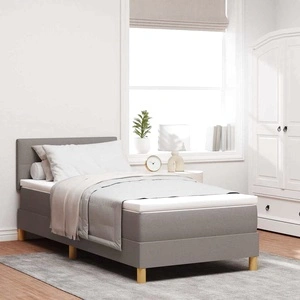 Легло с пружинирана основа и матрак Таупе 90 x 190 cm от текстил с LED осветление