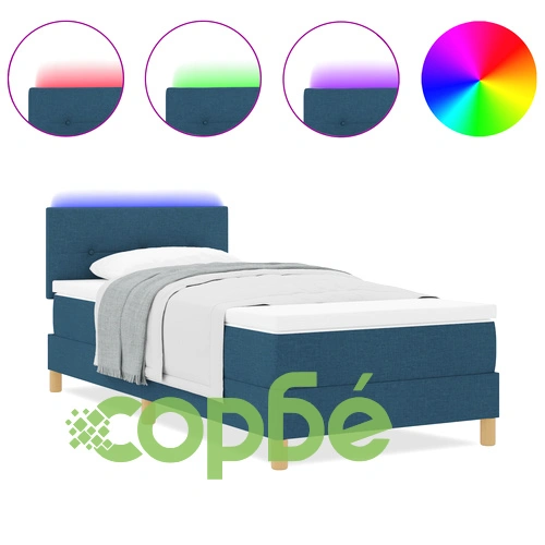 Легло с матрак 100x200 см от тъкан с LED синьо осветление ➤ топ цена ➤ sorbe.bg