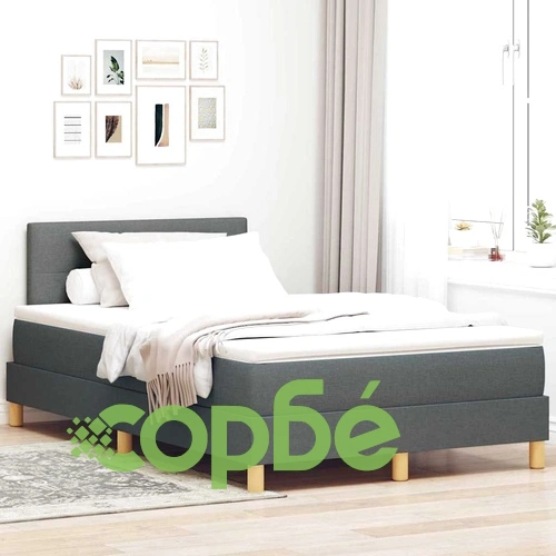 Легло с пружинирана основа и LED осветление тъмносив 120x190 см текстил ➤ топ цена ➤ sorbe.bg