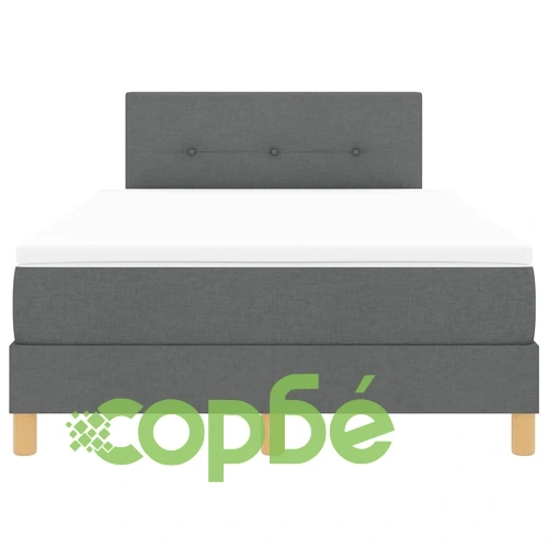 Легло с пружинирана основа и LED осветление тъмносив 120x190 см текстил ➤ топ цена ➤ sorbe.bg