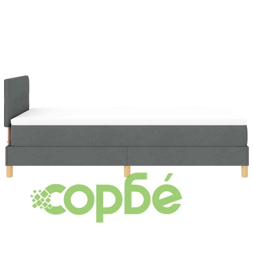 Легло с пружинирана основа и LED осветление тъмносив 120x190 см текстил ➤ топ цена ➤ sorbe.bg