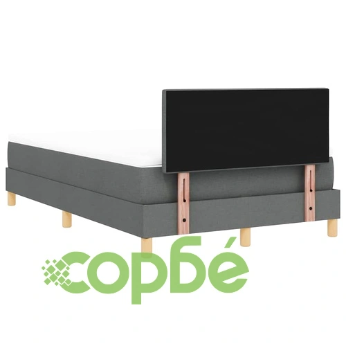 Легло с пружинирана основа и LED осветление тъмносив 120x190 см текстил ➤ топ цена ➤ sorbe.bg