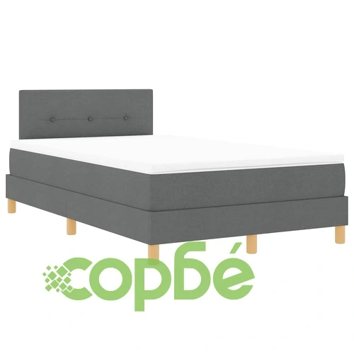 Легло с пружинирана основа и LED осветление тъмносив 120x190 см текстил ➤ топ цена ➤ sorbe.bg