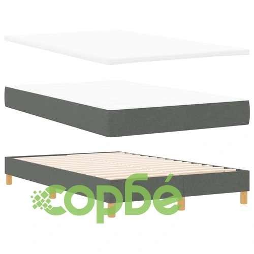 Легло с пружинирана основа и LED осветление тъмносив 120x190 см текстил ➤ топ цена ➤ sorbe.bg