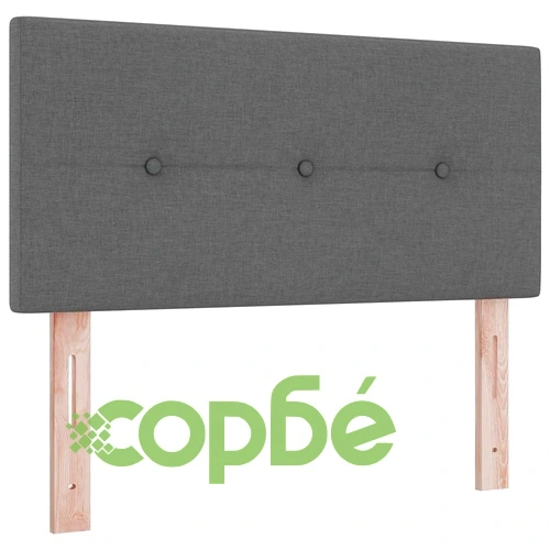 Легло с пружинирана основа и LED осветление тъмносив 120x190 см текстил ➤ топ цена ➤ sorbe.bg