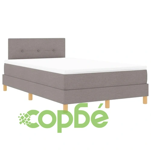 Легло с пружинирана основа и матрак с LED осветление Таупе 120x190 см текстил ➤ топ цена ➤ sorbe.bg