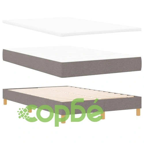 Легло с пружинирана основа и матрак с LED осветление Таупе 120x190 см текстил ➤ топ цена ➤ sorbe.bg