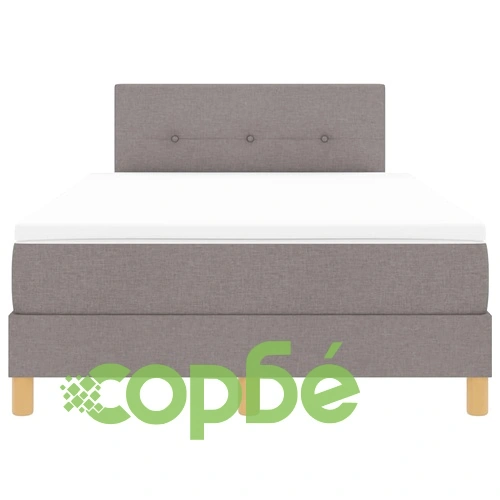 Легло с пружинирана основа и матрак с LED осветление Таупе 120x190 см текстил ➤ топ цена ➤ sorbe.bg