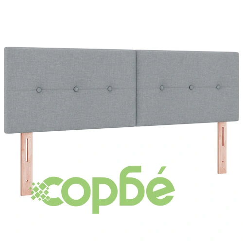 Легло с подматрачна рамка, матрак и LED осветление 140x190 см - светло сив текстуриран плат ➤ топ цена ➤ sorbe.bg