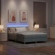 Легло с пружинирана основа и LED осветление светлосиво 160x200 см текстил