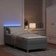 Легло с пружинирана основа и матрак светлосиво 80x200 см текстил с LED осветление