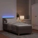 Легло с пружинирана основа и матрак с LED осветление Таупе 80x200 см текстил