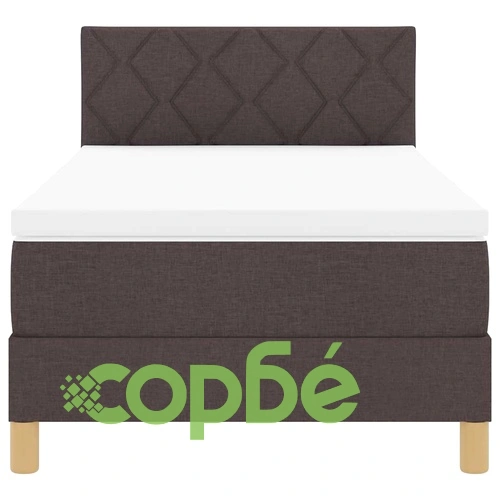 Легло с пружинирана основа и матрак тъмнокафяв 90x190 см текстил с LED осветление ➤ топ цена ➤ sorbe.bg