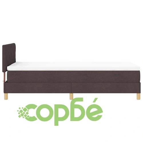 Легло с пружинирана основа и матрак тъмнокафяв 90x190 см текстил с LED осветление ➤ топ цена ➤ sorbe.bg