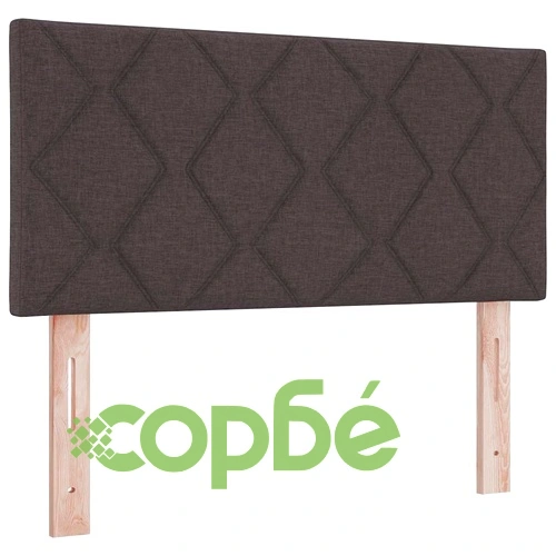 Легло с пружинирана основа и матрак тъмнокафяв 90x190 см текстил с LED осветление ➤ топ цена ➤ sorbe.bg