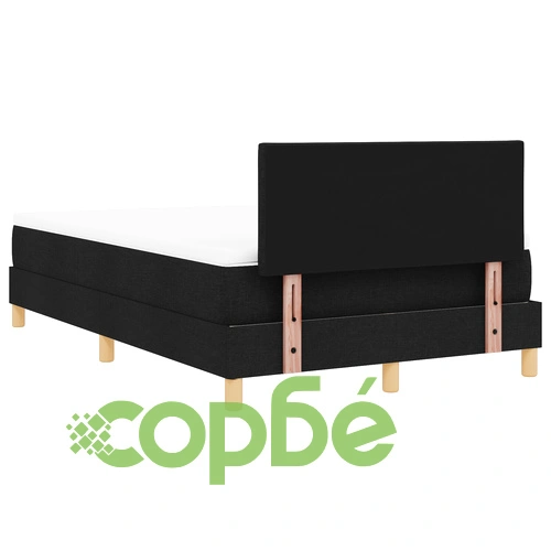 Box Spring Легло с Матрак и LED Осветление 120x200 см Черно Тъкан Полиестер ➤ топ цена ➤ sorbe.bg
