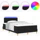 Box Spring Легло с Матрак и LED Осветление 120x200 см Черно Тъкан Полиестер
