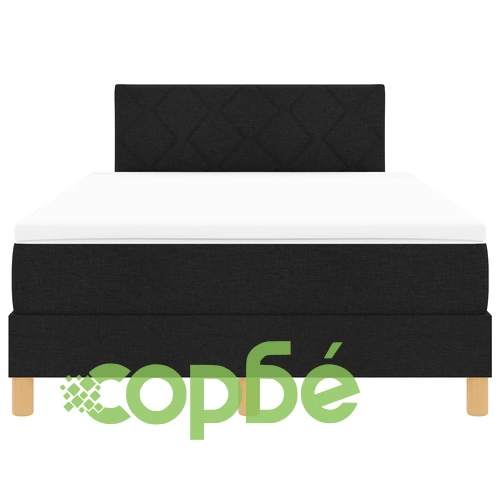 Box Spring Легло с Матрак и LED Осветление 120x200 см Черно Тъкан Полиестер ➤ топ цена ➤ sorbe.bg