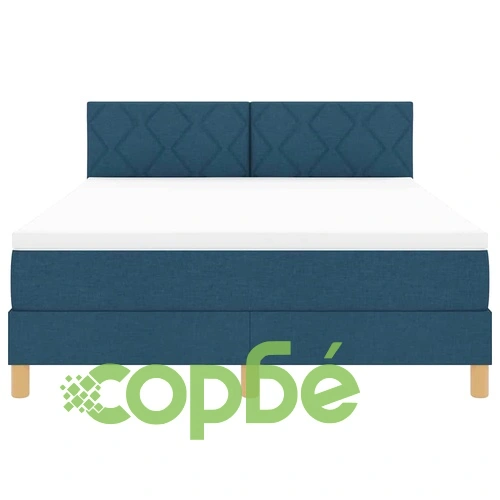 Легло с пружинирана основа и матрак с LED осветление синьо 160x200 см текстил ➤ топ цена ➤ sorbe.bg