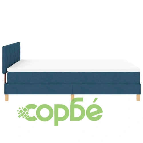 Легло с пружинирана основа и матрак с LED осветление синьо 160x200 см текстил ➤ топ цена ➤ sorbe.bg