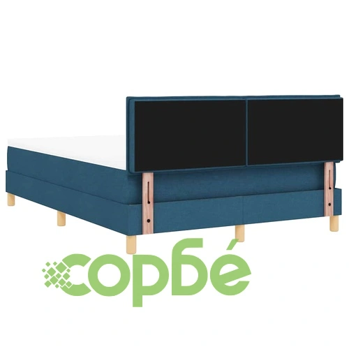 Легло с пружинирана основа и матрак с LED осветление синьо 160x200 см текстил ➤ топ цена ➤ sorbe.bg