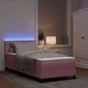 Легло с пружинирана основа и матрак с LED осветление розово 90x190 см кадифе