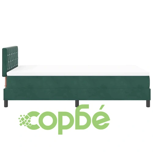 Легло с пружинирана основа и матрак тъмнозелено 120x190 см кадифе ➤ топ цена ➤ sorbe.bg