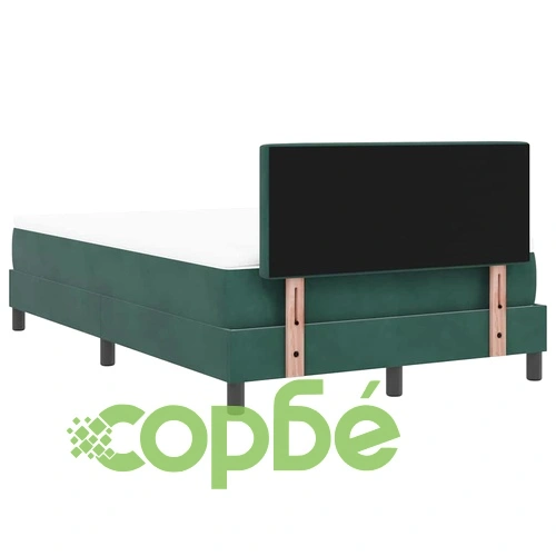 Легло с пружинирана основа и матрак тъмнозелено 120x190 см кадифе ➤ топ цена ➤ sorbe.bg