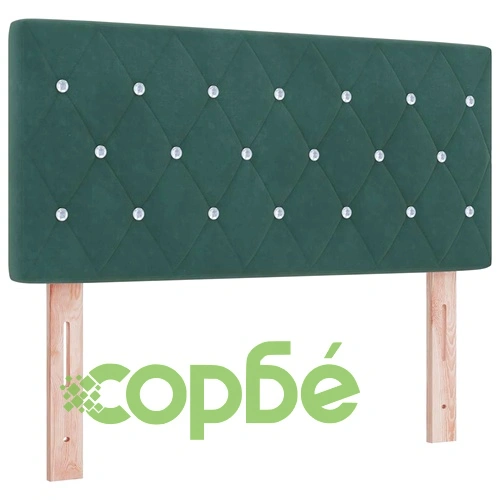 Легло с пружинирана основа и матрак тъмнозелено 120x190 см кадифе ➤ топ цена ➤ sorbe.bg